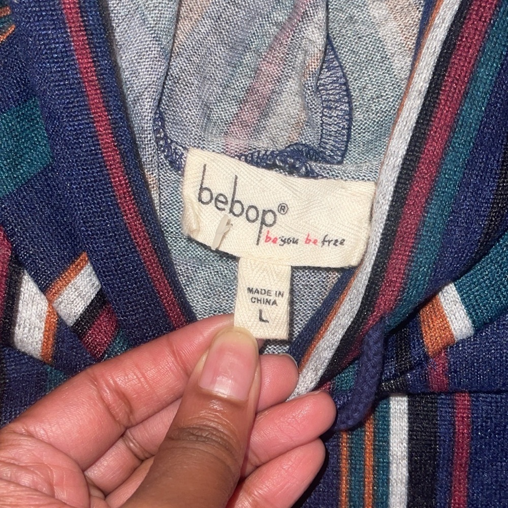 BeBop Multicolor Striped Hoodie - Picture 6 of 9